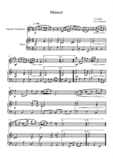 10 Easy Classical Pieces for Soprano Saxophone and Piano Vol.4: Minuet (In D Minor) by Иоганн Себастьян Бах, Томазо Альбинони, Йозеф Гайдн, Вольфганг Амадей Моцарт, Франц Шуберт, Жак Оффенбах, Рихард Вагнер, Джакомо Пуччини, folklore