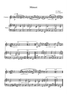 10 Easy Classical Pieces for Clarinet and Piano Vol.4: Minuet (In D Minor) by Иоганн Себастьян Бах, Томазо Альбинони, Йозеф Гайдн, Вольфганг Амадей Моцарт, Франц Шуберт, Жак Оффенбах, Рихард Вагнер, Джакомо Пуччини, folklore