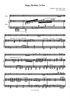 С днем рождения тебя: Для флейты и фортепиано by Милдред  Хилл