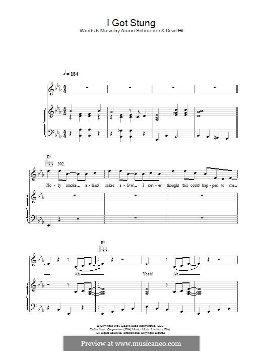 I Got Stung (Elvis Presley): Для голоса и фортепиано (или гитары) by Aaron Schroeder, David Hill