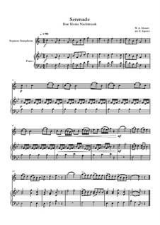 10 Easy Classical Pieces for Soprano Saxophone and Piano Vol.4: Serenade (Eine Kleine Nachtmusik) by Иоганн Себастьян Бах, Томазо Альбинони, Йозеф Гайдн, Вольфганг Амадей Моцарт, Франц Шуберт, Жак Оффенбах, Рихард Вагнер, Джакомо Пуччини, folklore