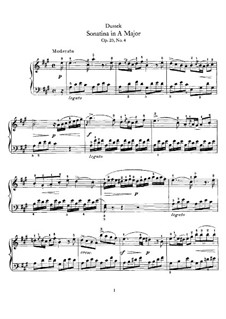 Шесть сонатин для фортепиано, Op.20: No.4 ля мажор by Ян Ладислав Дуссек