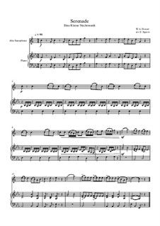 10 Easy Classical Pieces for Alto Saxophone and Piano Vol.4: Serenade (Eine Kleine Nachtmusik) by Иоганн Себастьян Бах, Томазо Альбинони, Йозеф Гайдн, Вольфганг Амадей Моцарт, Франц Шуберт, Жак Оффенбах, Рихард Вагнер, Джакомо Пуччини, folklore