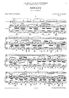 Соната ля минор для скрипки и фортепиано, Op.7: Партитура by Lucien Capet