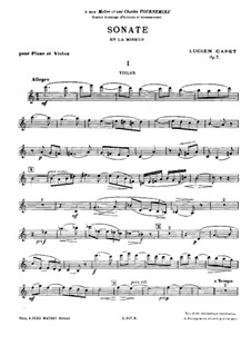 Соната ля минор для скрипки и фортепиано, Op.7: Сольная партия by Lucien Capet