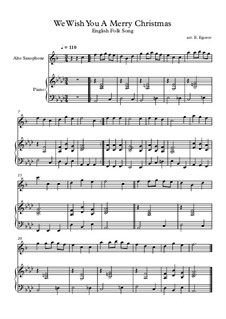 10 Easy Classical Pieces for Alto Saxophone and Piano Vol.4: We Wish You A Merry Christmas by Иоганн Себастьян Бах, Томазо Альбинони, Йозеф Гайдн, Вольфганг Амадей Моцарт, Франц Шуберт, Жак Оффенбах, Рихард Вагнер, Джакомо Пуччини, folklore