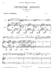 Соната для скрипки и фортепиано No.2 до минор, Op.51: Партитура by Виктор Альфонс Дювернуа