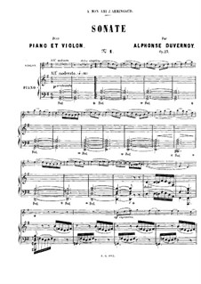 Соната для скрипки и фортепиано No.1 соль мажор, Op.23: Партитура by Виктор Альфонс Дювернуа