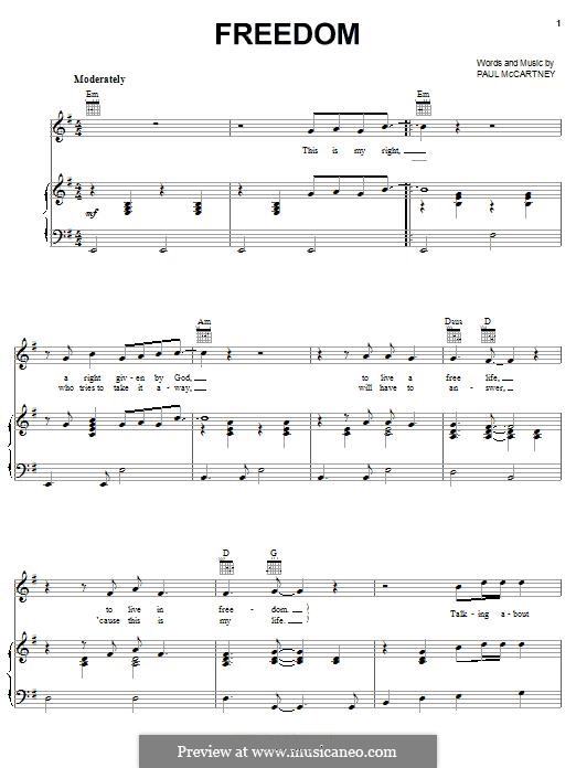 Freedom: Для голоса и фортепиано (или гитары) by Paul McCartney