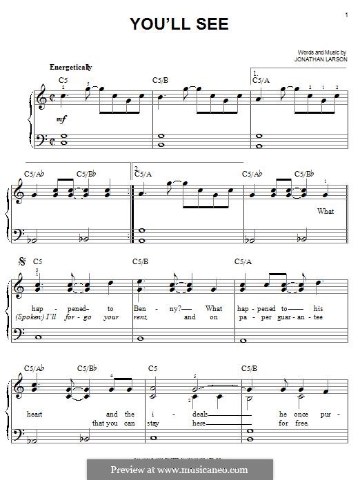 You'll See: Для фортепиано by Jonathan Larson