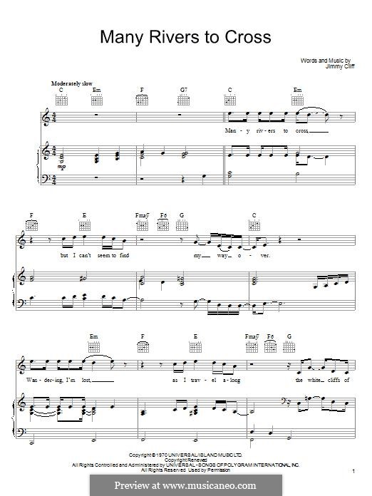 Many Rivers to Cross (UB40): Для голоса и фортепиано (или гитары) by Jimmy Cliff