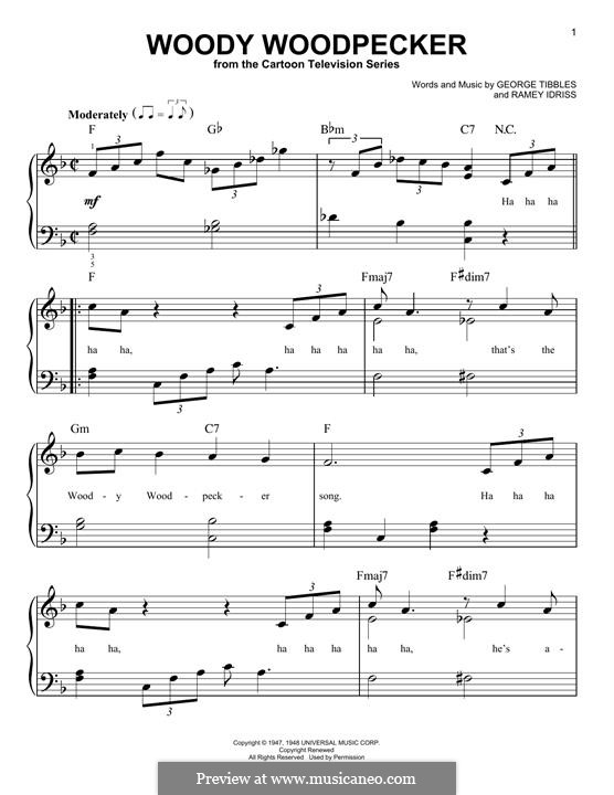 The Woody Woodpecker Song (Mel Blanc): Для фортепиано by George Tibbles, Ramey Idriss