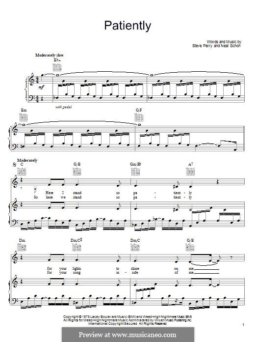 Patiently (Journey): Для голоса и фортепиано (или гитары) by Neal Schon