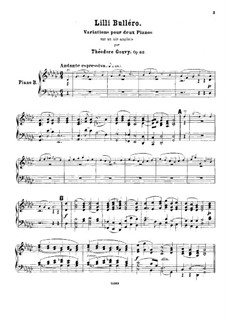 Lilli Bulléro. Variations for Two Pianos Four Hands, Op.62: Партия II фортепиано by Луи Теодор Гуви