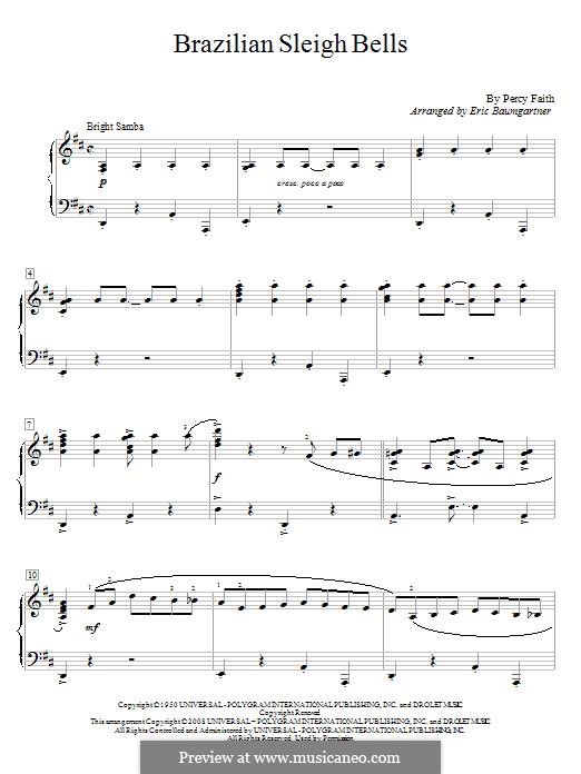 Brazilian Sleigh Bells: Для фортепиано by Percy Faith