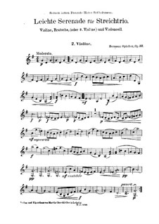 Лёгкая серенада для скрипки, альта (или второй скрипки) и виолончели, Op.32: Скрипка II by Hermann Spielter