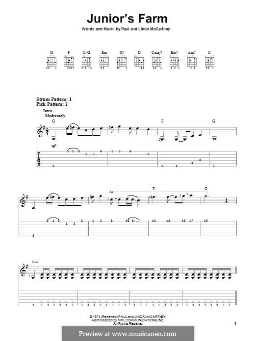 Junior's Farm (Wings): Для гитары by Linda McCartney, Paul McCartney