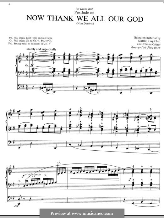 Now Thank We All Our God: Для органа by Иоганн Крюгер