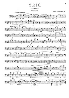 Трио для скрипки, альта (или виолончели) и фортепиано, Op.46: Партия виолончели by Julius Zellner