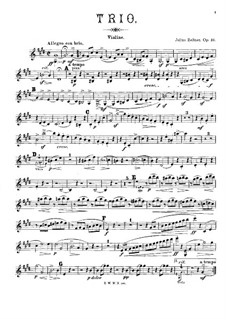 Трио для скрипки, альта (или виолончели) и фортепиано, Op.46: Партия скрипки by Julius Zellner