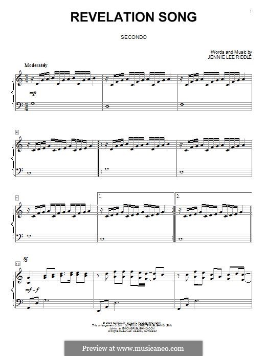 Revelation Song (Passion): Для фортепиано by Jennie Lee Riddle