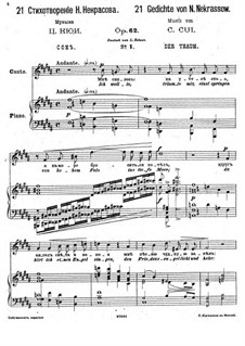 Двадцать одно стихотворениe Некрасова, Op.62: No.1 Сон by Цезарь Кюи