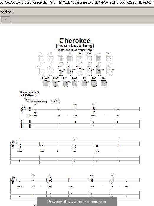 Cherokee: Для гитары by Ray Noble