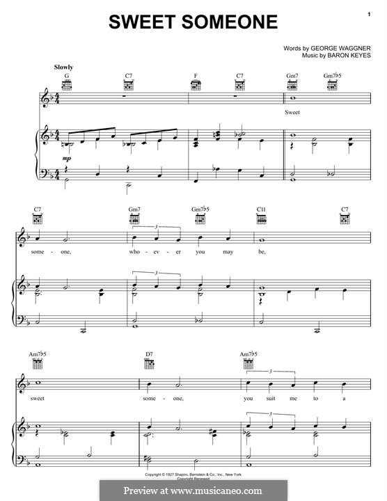 Sweet Someone: Для голоса и фортепиано (или гитары) by Baron Keyes