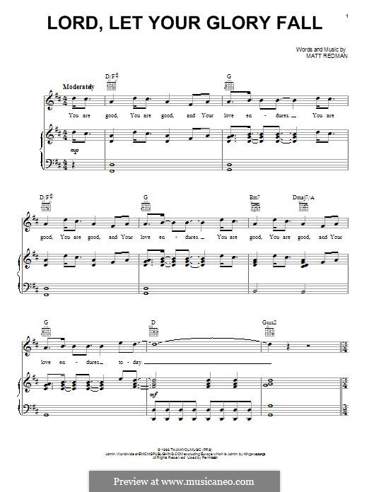 Lord, Let Your Glory Fall: Для голоса и фортепиано (или гитары) by Matt Redman
