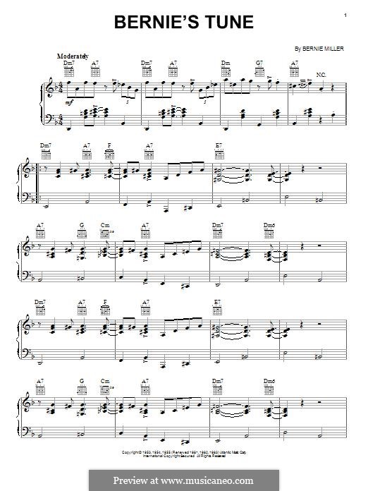 Bernie's Tune: Для голоса и фортепиано (или гитары) by Bernie Miller