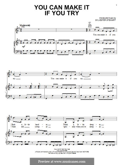 You Can Make It If You Try (Sly and The Family Stone): Для голоса и фортепиано (или гитары) by Sylvester Stewart