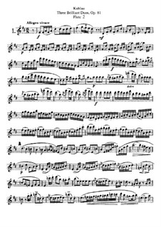 Три блестящих дуэта для двух флейт, Op.81: Партия II флейты by Фридрих Кулау