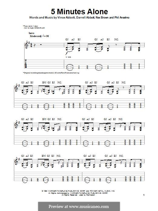 5 Minutes Alone (Pantera): Для гитары by Luis Pérez Cedrón
