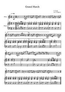 10 Easy Classical Pieces for Oboe and Piano Vol.5: Grand March (Aida) by Вольфганг Амадей Моцарт, Франц Шуберт, Антонин Дворжак, Жорж Бизе, Георг Фридрих Гендель, Джузеппе Верди, Петр Чайковский, Эмиль Вальдтойфель, Адольф Адам, Себастьян Ирадьер