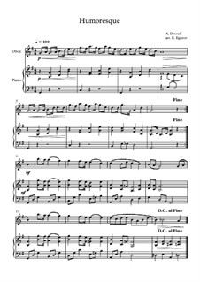 10 Easy Classical Pieces for Oboe and Piano Vol.5: Humoresque by Вольфганг Амадей Моцарт, Франц Шуберт, Антонин Дворжак, Жорж Бизе, Георг Фридрих Гендель, Джузеппе Верди, Петр Чайковский, Эмиль Вальдтойфель, Адольф Адам, Себастьян Ирадьер