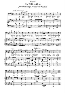 Виндзорские проказницы: Песня Фальстафа 'Als Büblein klein'. Переложение для голоса и фортепиано by Отто Николаи