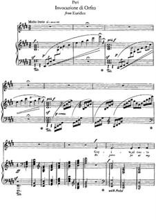 Эвридика: Invocazione di Orfeo, for voice and piano by Джакопо Пери