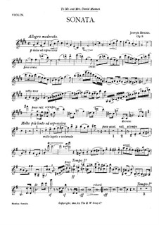 Соната для скрипки и фортепиано, Op.9: Сольная партия by Joseph Henius