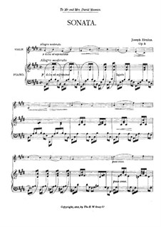 Соната для скрипки и фортепиано, Op.9: Партитура by Joseph Henius