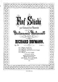 Пять пьес для скрипки и виолончели, Op.83: Партия скрипки by Ричард Хофман