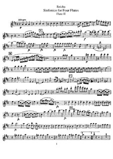 Sinfonico for Four Flutes in D Major, Op.12: Партия II флейты by Антон Рейха