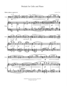 Prelude for Cello and Piano: Prelude for Cello and Piano by Jonathan Geer