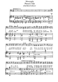Рассказ Пимена для голоса и фортепиано: Рассказ Пимена для голоса и фортепиано by Модест Мусоргский