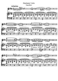 Dardanus: Aria, for Flute and Piano by Антонио Саккини