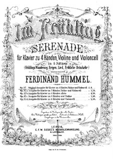 Весной. Серенада для фортепиано в четыре руки, скрипки и виолончели, Op.37: Партия фортепиано by Ferdinand Hummel