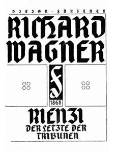 Риенци, или Последний трибун, WWV 49: Клавир с вокальной партией by Рихард Вагнер