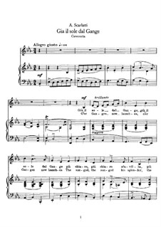 Gia' il sole dal Gange: E Flat Major by Алессандро Скарлатти
