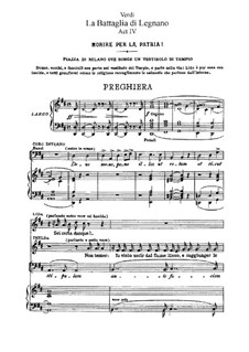 Битва при Леньяно: Акт IV, для солистов, хора и фортепиано by Джузеппе Верди
