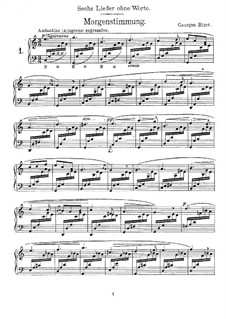 Sechs Lieder ohne Worte: No.1 L'aurore by Жорж Бизе