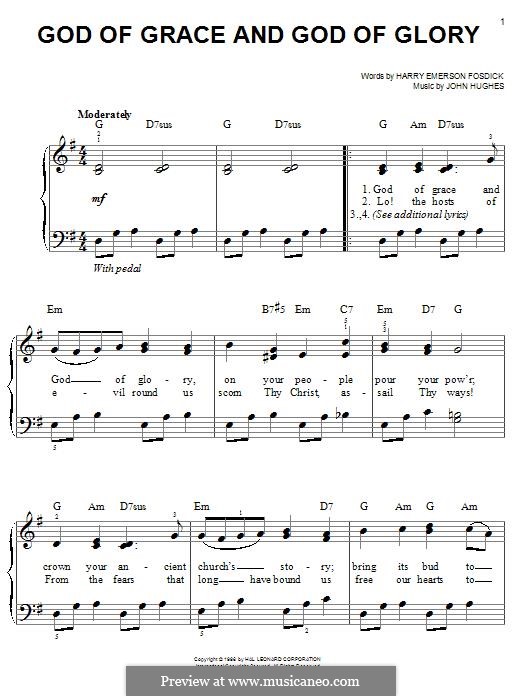 God of Grace and God of Glory: Для фортепиано by John Hughes